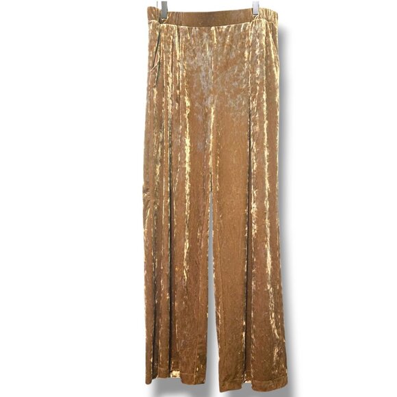 Who What Wear wide leg pants womens Large Breen velour pull-on NWT pockets - Picture 1 of 8